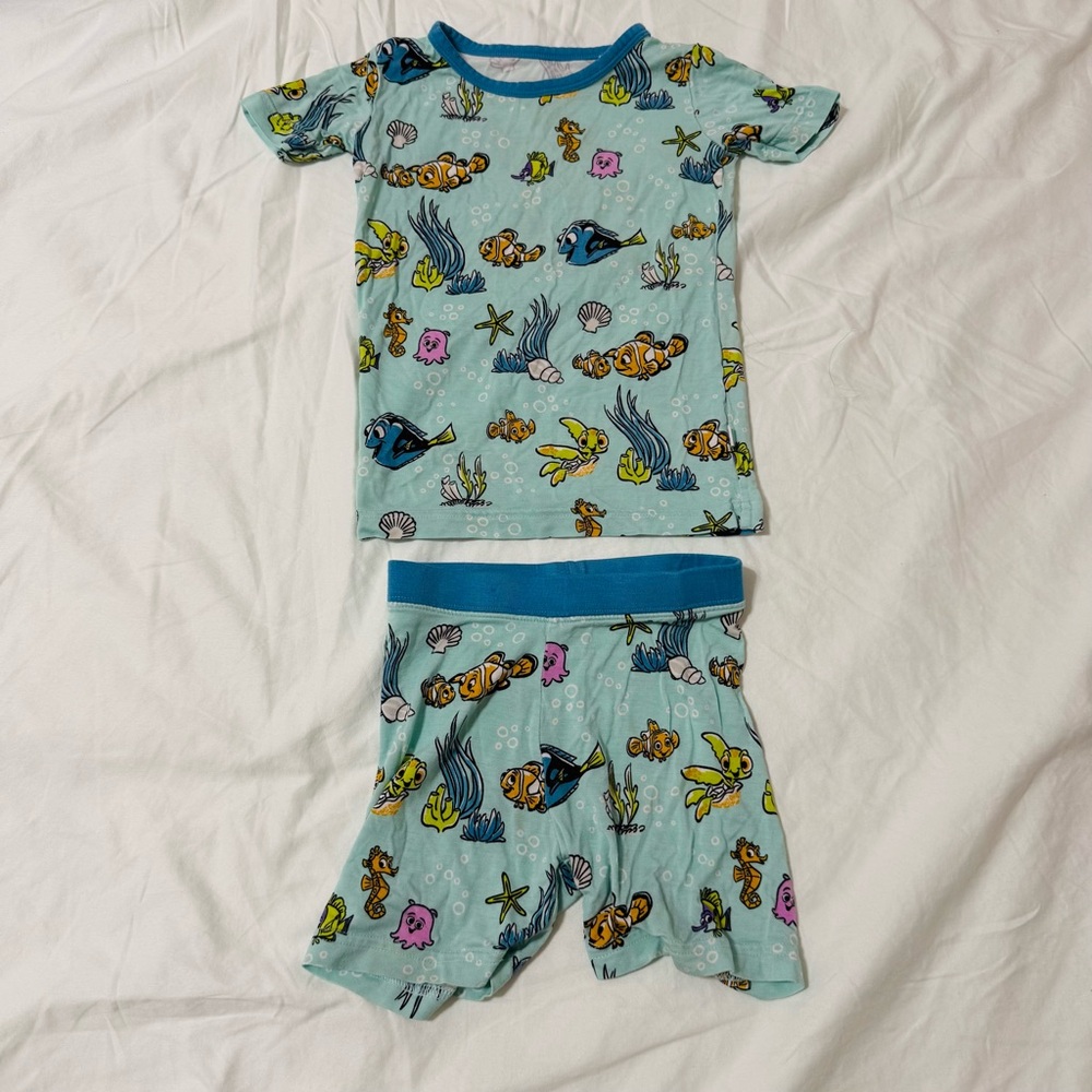 little sleepies OG Disney Pixar Finding Nemo Just Keep Swimming 2T Short Set
